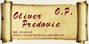 Oliver Predović vizit kartica